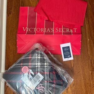 Victoria's Secret Black and Red Plaid Blanket
